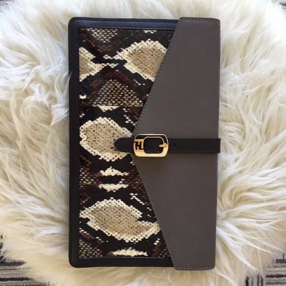 Fendi Handbags - Stunning Snakeskin Fendi Clutch